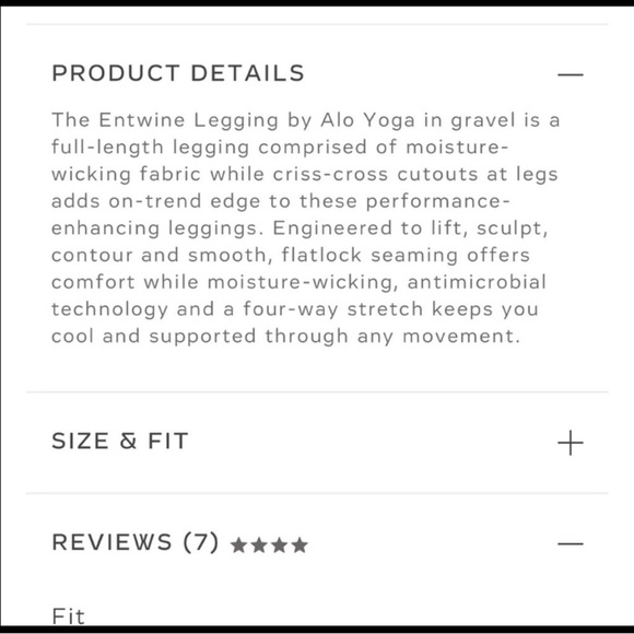 NWOT 🤎 ALO Yoga Taupe Entwine Leggings 28” length size M - Picture 7 of 8